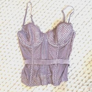 VS 34c mauve corset bustier bra top halter tank